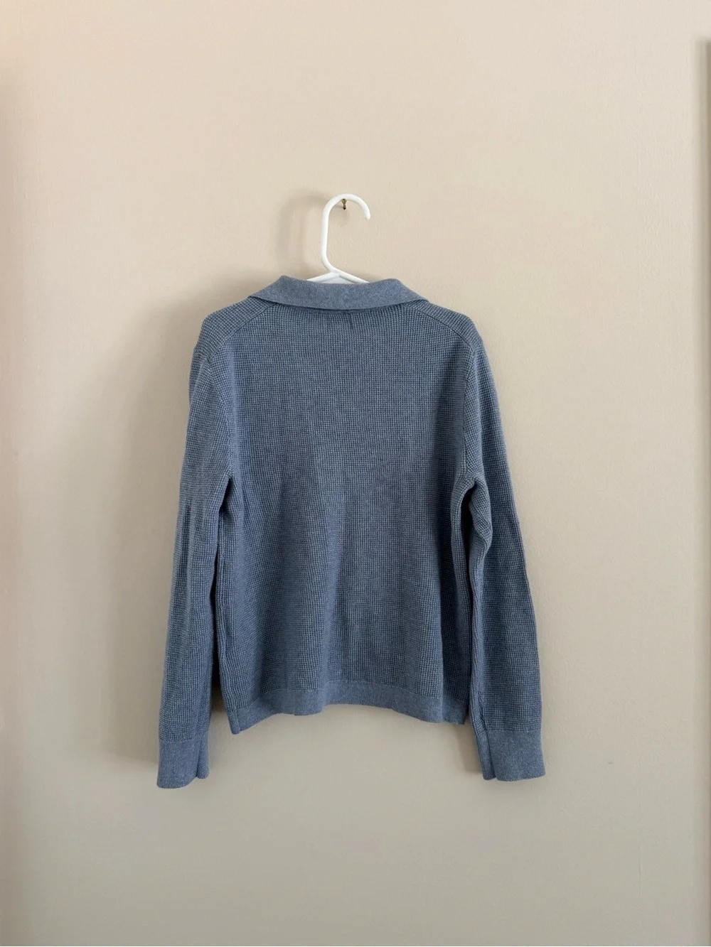 Crewcuts Boys' long-sleeve waffle-stitch sweater-polo // M (8-9) 100% cotton